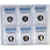 Image 1 : 6 WASHINGTON QUARTERS PCGS PR-69DCAM