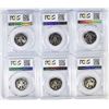 Image 2 : 6 WASHINGTON QUARTERS PCGS PR-69DCAM