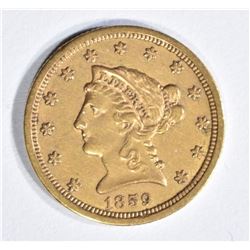 1859-S $2.5 GOLD LIBERTY CH AU