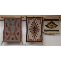 THREE NAVAJO INDIAN TEXTILES