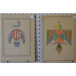 TWO NAVAJO INDIAN PAINTINGS