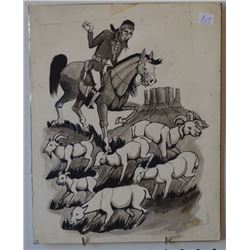 NAVAJO INDIAN PAINTING (TSINAJINNIE)