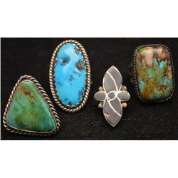 FOUR NAVAJO INDIAN RINGS