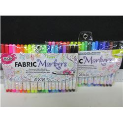 2 New packs of 20 Fabric Markers 40 total / Assorted colors