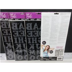 New Iron On Letters for T-Shirt Fun / 4 packs 2 sheets ea. 42 pieces per pack