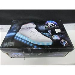 Gleam kicks LED lighted running shoes tested working with charge cable/ size 6 boys / size 7 girls.