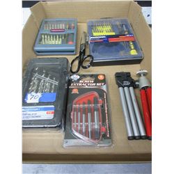flat with Assorted Tools / drill bits / drill driver bits and more