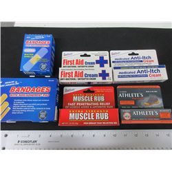 New First Aid Lot / Band Aids and Assorted creams