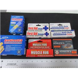 New First Aid Lot / Band Aids and Assorted creams