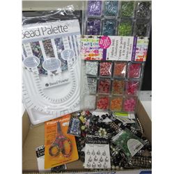 Large lot of Beads for Jewelrey Making / includes Bead Palette for necklace