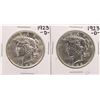 Lot of (2) 1923-D $1 Peace Silver Dollar Coins