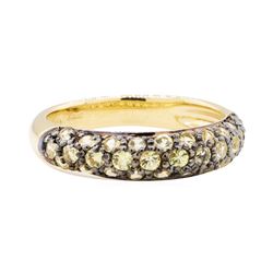 1.00 ctw Greenish Yellow Sapphire Ring - 18KT Yellow Gold