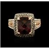 Image 2 : 14KT Rose Gold 3.30 ctw Rubellite and Diamond Ring