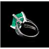 Image 3 : 8.78 ctw Emerald and Diamond Ring - 14KT White Gold