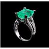 Image 4 : 8.78 ctw Emerald and Diamond Ring - 14KT White Gold