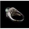 Image 3 : 0.25 ctw Diamond and Pearl Ring - 14KT White Gold