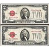 Image 1 : Lot of (2) 1928F $2 Legal Tender Notes