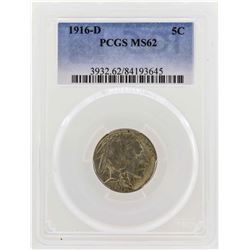 1916-D Buffalo Nickel Coin PCGS MS62