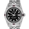 Image 1 : Rolex Mens Stainless Steel Diamond Lugs & Ruby Datejust Wristwatch