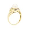 Image 4 : 0.25 ctw Diamond and Pearl Ring - 14KT Yellow Gold