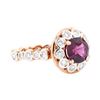 Image 1 : 3.01 ctw Rhodolite Garnet And Diamond Ring - 14KT Rose Gold