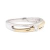 Image 1 : 0.15 ctw Diamond Solitaire Modern Motif Ring - 14KT White and Yellow Gold