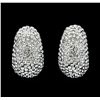 Image 1 : 15x25mm Crystal Pave Earrings - Silver Plated