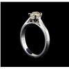 Image 4 : 14KT White Gold 0.80 ctw Oval Cut Diamond Solitaire Ring