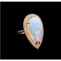 9.35 ctw Opal and Diamond Ring - 14KT Rose Gold