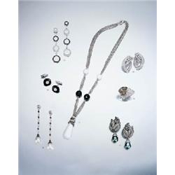 A PAIR OF DIAMOND-SET EARCLIPS