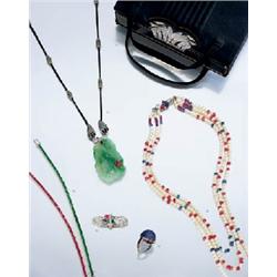 TWO GEM-SET FLEXIBLE LINK LINE BRACELETS