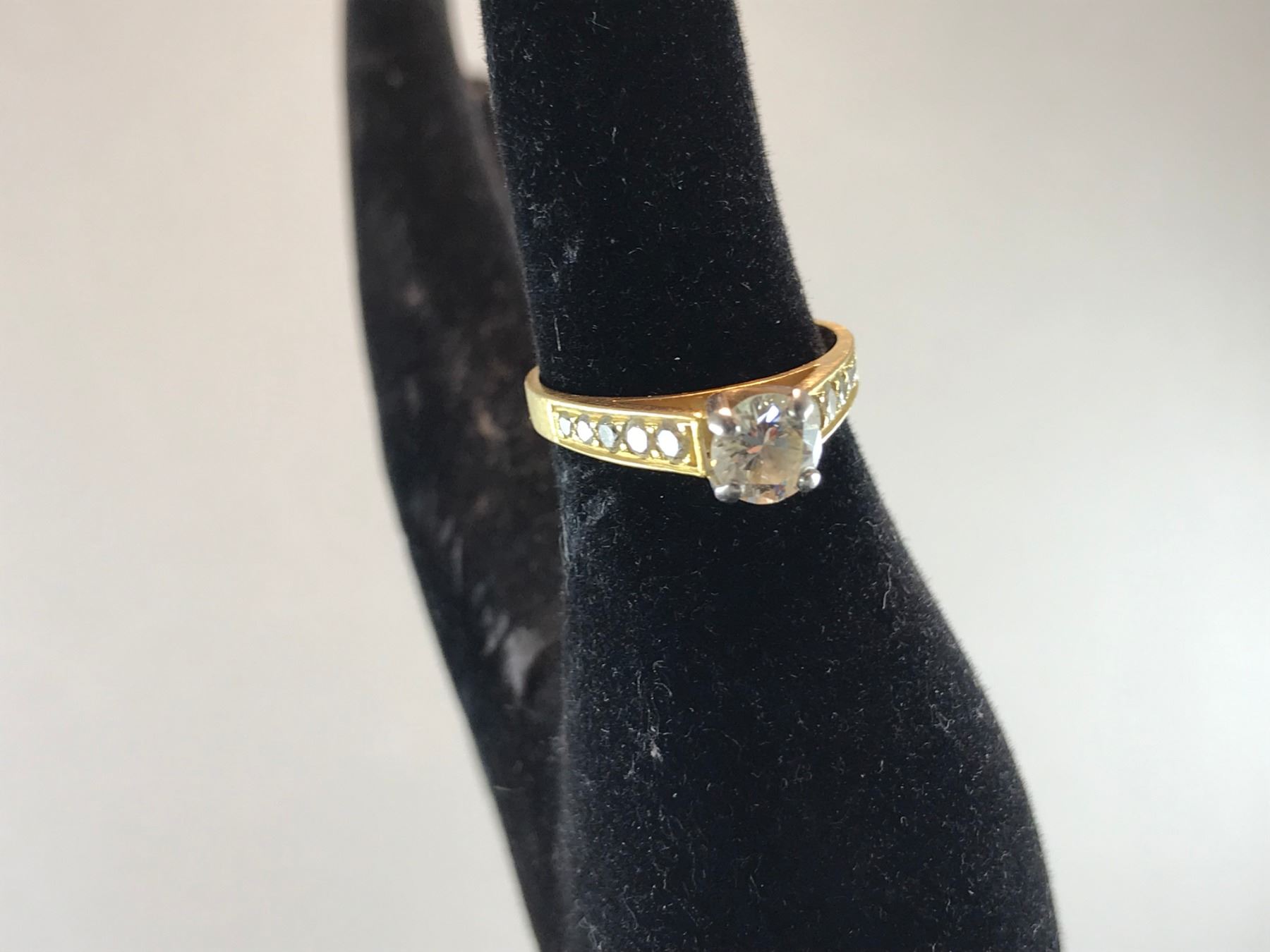 18K YELLOW GOLD & PLATINUM LADIES ENGAGEMENT RING - RP $3,600.00