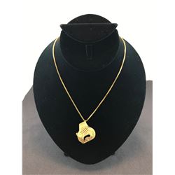 10K YELLOW GOLD CHAIN 21" WITH 14K YELLOW GOLD PENDANT - RP $896.00