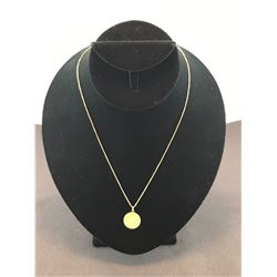 10K YELLOW GOLD CHAIN 18" WITH GOLD COIN PENDANT - RP $350.00