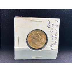 1913 GOLD SOVEREIGN COIN - RP $370.00