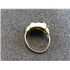 Image 2 : 10K YELLOW GOLD MENS SIGNET RING, 1 SINGLE CUT DIAMOND & BLACK ONYX