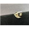 Image 3 : 10K YELLOW GOLD MENS SIGNET RING, 1 SINGLE CUT DIAMOND & BLACK ONYX