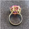 Image 2 : 14K WHITE GOLD LADIES RING WITH PINK SYNTHETIC STONE