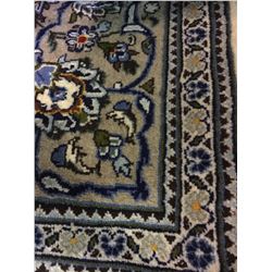 KASHAN WOOL 10'9" X 6'8 BLUE, WHITE, RED HAND WOVEN PERSIAN AREA RUG