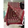 Image 2 : BOKHARA WOOL 6' X 9' RED, CREAM, GOLD HAND WOVEN PERSIAN AREA RUG