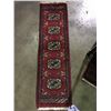 Image 2 : BOKHARA WOOL 4' X 1' BURGUNDY, WHITE, BLACK HAND WOVEN PERSIAN AREA RUG