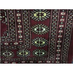 BOKHARA WOOL 9' X 6'1" BURGUNDY, WHITE, BLACK HAND WOVEN PERSIAN AREA RUG