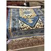 Image 2 : HEREKE SILK 4'3" X 2'6" BLUE, BEIGE, BLACK HAND WOVEN PERSIAN AREA RUG