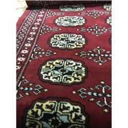 BOKHARA WOOL 6' X 2'2" RED, BLACK, BEIGE HAND WOVEN PERSIAN AREA RUG