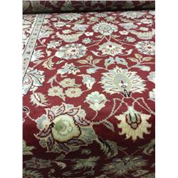 TABRIZ WOOL 6'8  X 2'7  RED, BEIGE, GOLD HAND WOVEN PERSIAN AREA RUG