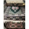 Image 2 : BOKHARA WOOL 6'2"X2' GREEN, PINK, WHITE, HAND WOVEN PERSIAN AREA RUG