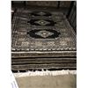 Image 2 : BOKHARA WOOL 5'9"X2' BLACK, BEIGE, GREEN HAND WOVEN PERSIAN AREA RUG