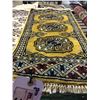 Image 2 : BOKHARA WOOL 2'X1' YELLOW, BROWN, BLACK HAND WOVEN PERSIAN AREA RUG