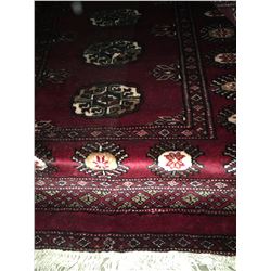 BOKHARA WOOL 7'9  X 2'6  RED, CREAM, BLACK PERSIAN AREA RUG