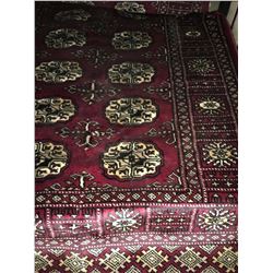 BOKHARA WOOL 7'9  X 2'7  RED, CREAM, BLACK PERSIAN AREA RUG